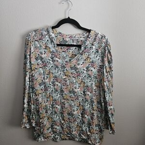Floral V-Neck Women's Top
